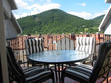 Terraza cenador con fant�sticas vistas al monte y r�o Ara.