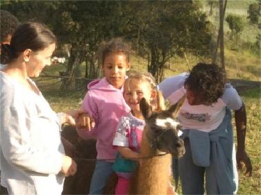 Ni�os con llama