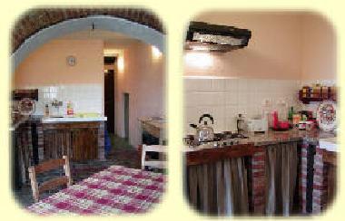 Caracter�stica cocina con piso antiguo y restaurado arco