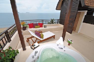 Teche terace 75 m2, atontando seaview, Jacuzzi, ducha