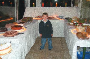 un buffet en el inviernadero