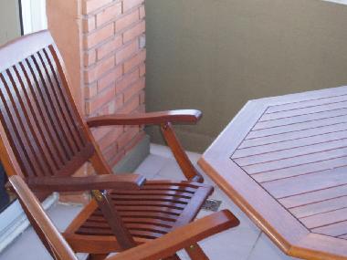 wood furniture at balcony