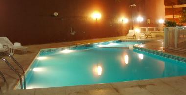 swimming pool at night