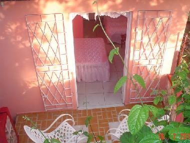            VIEW OF THE PINK ROOM FROM THE UP TERRACE