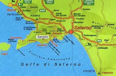 mapa de la Costa de Amalfi