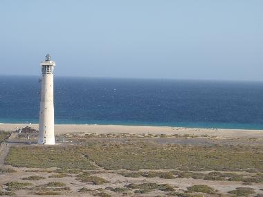 vista del faro de Jand�a y la playa.