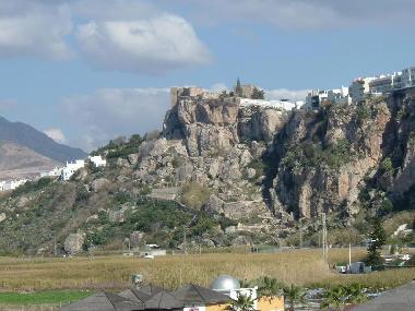 Salobrea castle valley and left, the beach