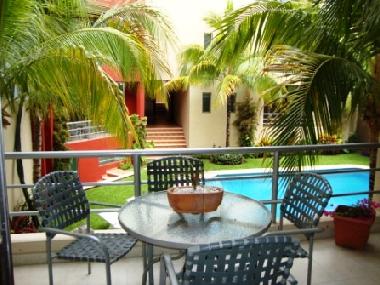 Terrace facing the pool