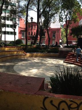 The apaartment is located in front of a little beautiful Garden