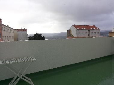 La terraza con vistas al mar