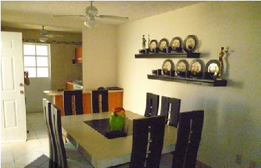 comedor y sala para 8 personas con todos los utensilios para cocinar y servir sus alimentos