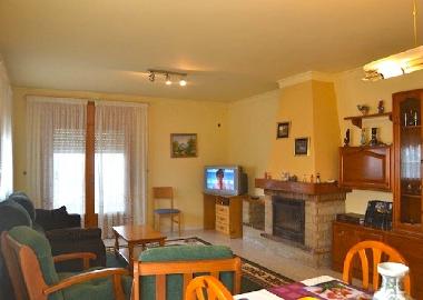 comedor con televisin espaola y chimenea